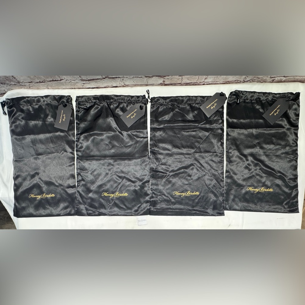 HONEY BIRDETTE BLACK DRAW STRING LINGERIE DUST BAGS POUCH TRAVEL STORAGE 4
